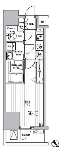 オーパスレジデンス武蔵小山　1406号室　間取り
