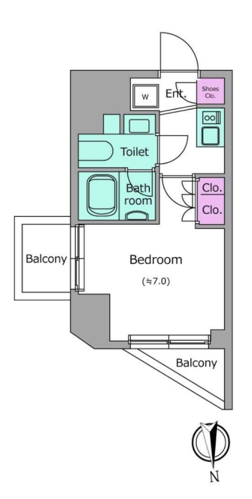 クレヴィアリグゼ北品川Ⅱステーションコート　1002号室　間取り