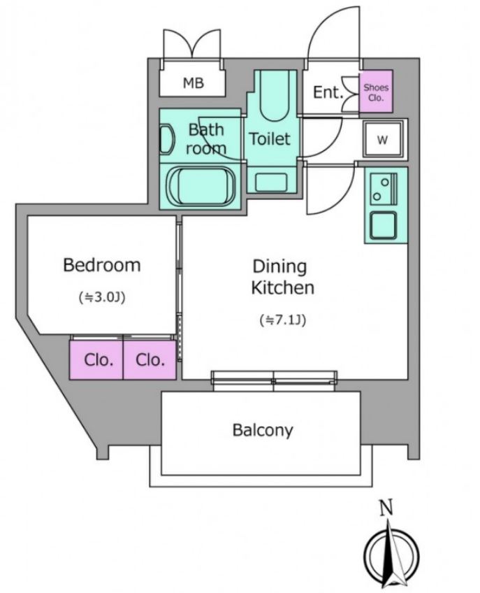 クレヴィアリグゼ北品川Ⅱステーションコート　801号室　間取り