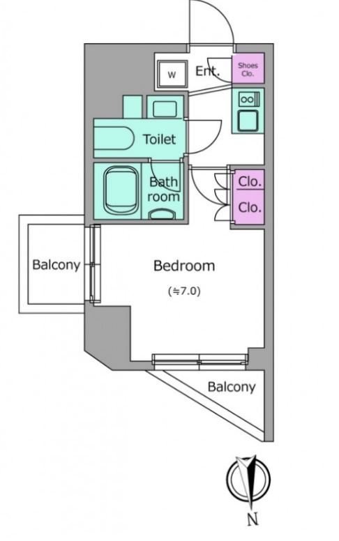 クレヴィアリグゼ北品川Ⅱステーションコート　202号室　間取り