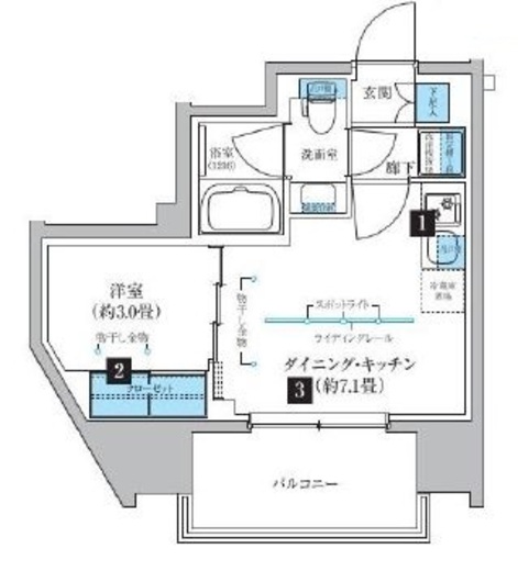 クレヴィアリグゼ北品川Ⅱステーションコート　1501号室　間取り