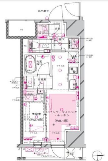 ピアース新宿三丁目　602号室　間取り