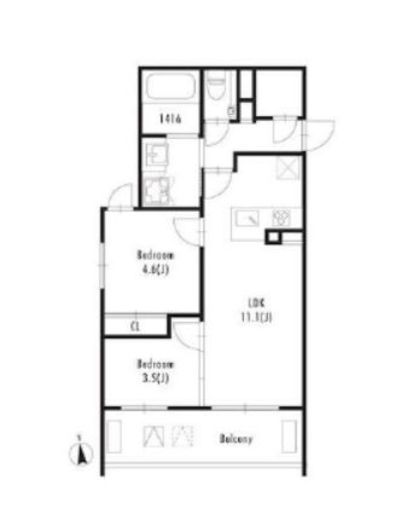 グランパセオ西麻布　401号室　間取り