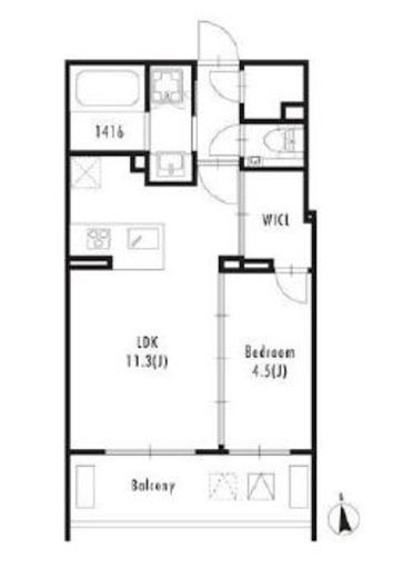 グランパセオ西麻布　402号室　間取り