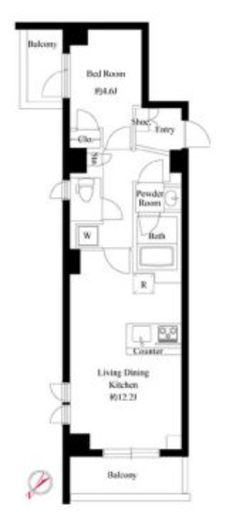 ラ・ミアカーサ中目黒　201号室　間取り