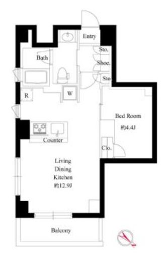 ラ・ミアカーサ中目黒　308号室　間取り