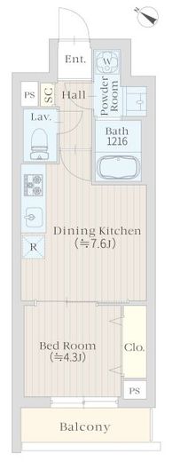 Sakuras Gotanda (サクラス五反田)　204号室　間取り