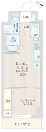 Sakuras Gotanda (サクラス五反田)　505号室　間取り