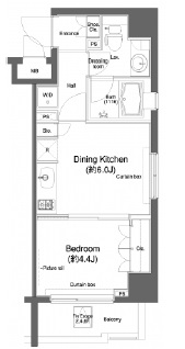 プラウドフラット新宿河田町　206号室　間取り