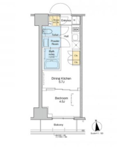 プラウドフラット浅草トレサージュ　805号室　間取り