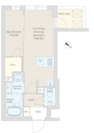 IPSE高輪台 (イプセ高輪台)　201号室　間取り