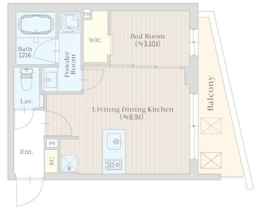 IPSE高輪台 (イプセ高輪台)　405号室　間取り