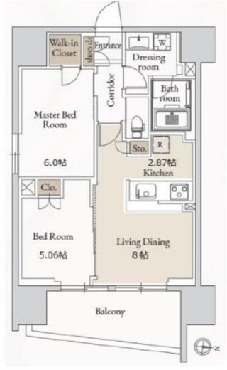 BLESS亀戸 (ブレス亀戸)　206号室　間取り