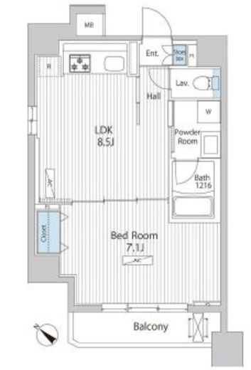 アレージュマン日本橋人形町　206号室　間取り