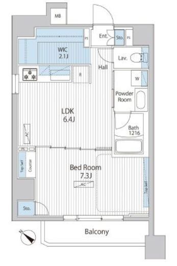 アレージュマン日本橋人形町　706号室　間取り