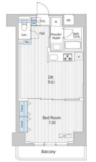 アレージュマン日本橋人形町　807号室　間取り