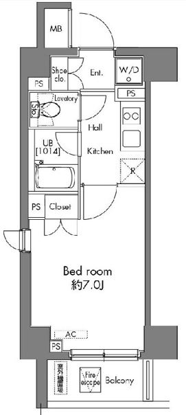 プラウドフラット早稲田　707号室　間取り