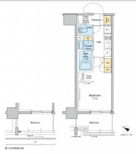 プラウドフラット両国サウス　104号室　間取り