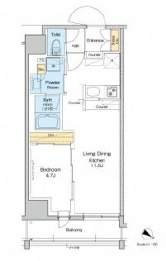 プラウドフラット両国サウス　422号室　間取り