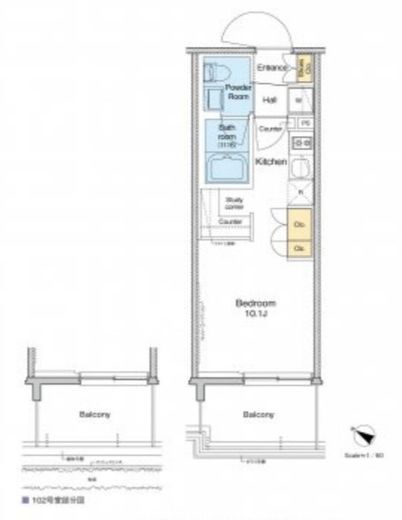 プラウドフラット両国サウス　502号室　間取り
