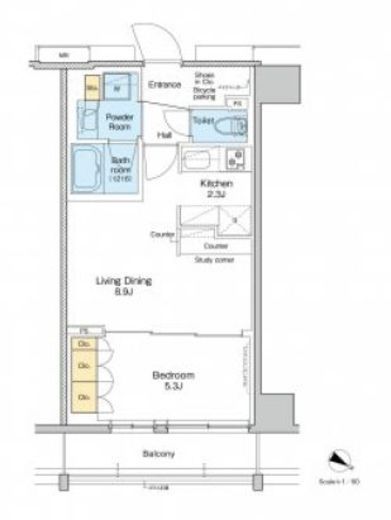 プラウドフラット両国サウス　520号室　間取り