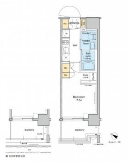 プラウドフラット両国サウス　603号室　間取り