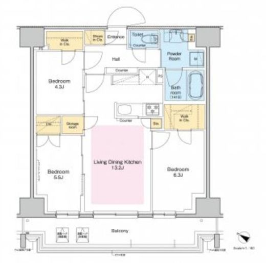 プラウドフラット両国サウス　614号室　間取り