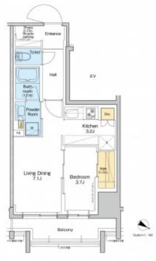 プラウドフラット両国サウス　623号室　間取り