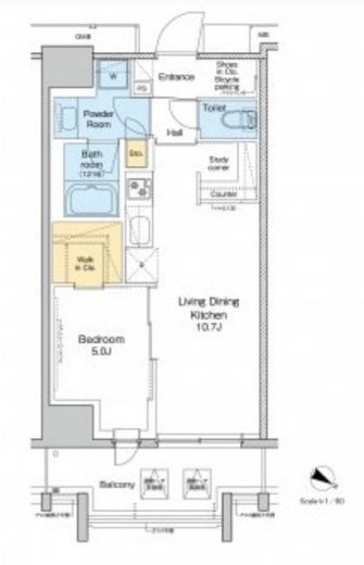 プラウドフラット両国サウス　725号室　間取り