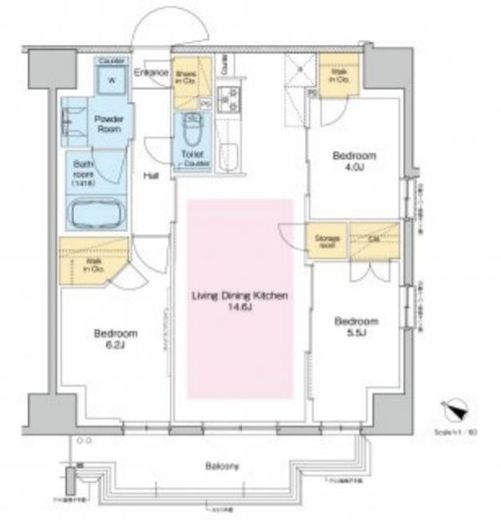 プラウドフラット両国サウス　915号室　間取り