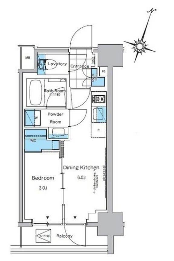 ルフォンプログレ神田プレミア　303号室　間取り