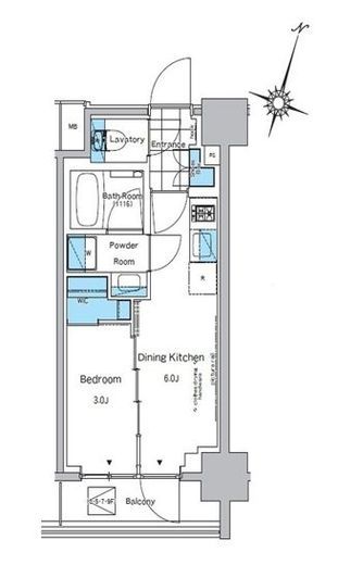 ルフォンプログレ神田プレミア　203号室　間取り