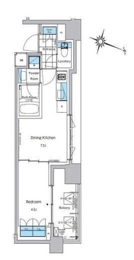 ルフォンプログレ神田プレミア　407号室　間取り