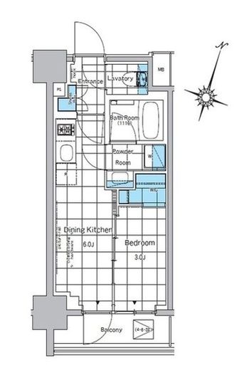 ルフォンプログレ神田プレミア　704号室　間取り
