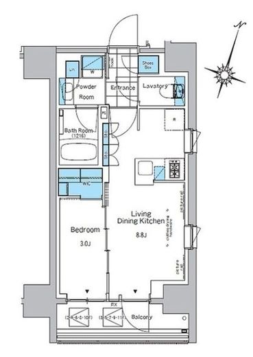 ルフォンプログレ神田プレミア　806号室　間取り