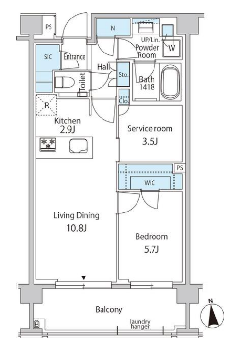 グリーンレジデンス赤坂　407号室　間取り