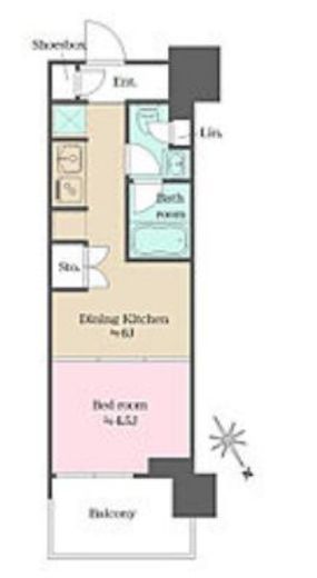 ウエリスアーバン水天宮前　1103号室　間取り