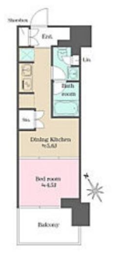 ウエリスアーバン水天宮前　1133号室　間取り