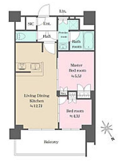 ウエリスアーバン水天宮前　1201号室　間取り