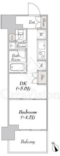 ウエリスアーバン水天宮前　1211号室　間取り