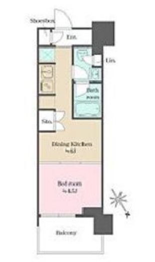 ウエリスアーバン水天宮前　203号室　間取り