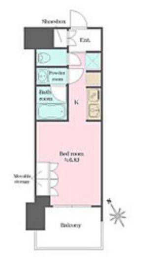 ウエリスアーバン水天宮前　528号室　間取り