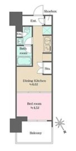 ウエリスアーバン水天宮前　906号室　間取り