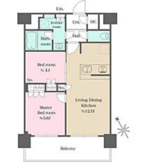 ウエリスアーバン水天宮前　1312号室　間取り