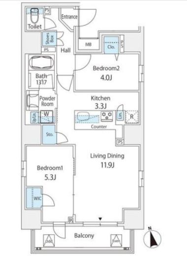 グランジット大手町　1201号室　間取り