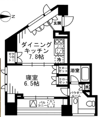 プライムアーバン四谷外苑東　1501号室　間取り