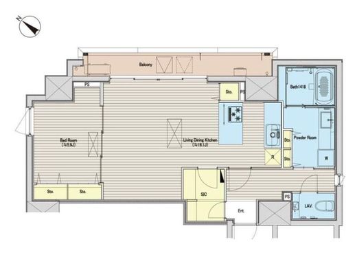 アマンE.S.K.青山　1101号室　間取り