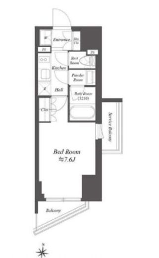 WORVE東京木場　1107号室　間取り
