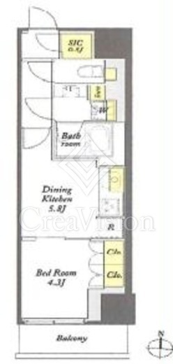 WORVE東京木場　1111号室　間取り