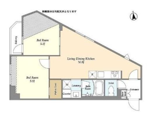 ウェルスクエアイズム白金台　504号室　間取り